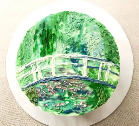 Monet Japanese Bridge, a Fig & Owl cake