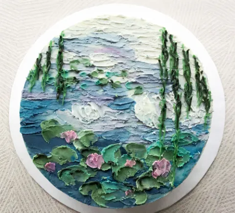 Monet water lilies 1, a Fig & Owl cake