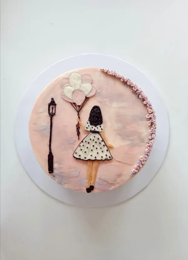 A Fig & Owl buttercream cake
