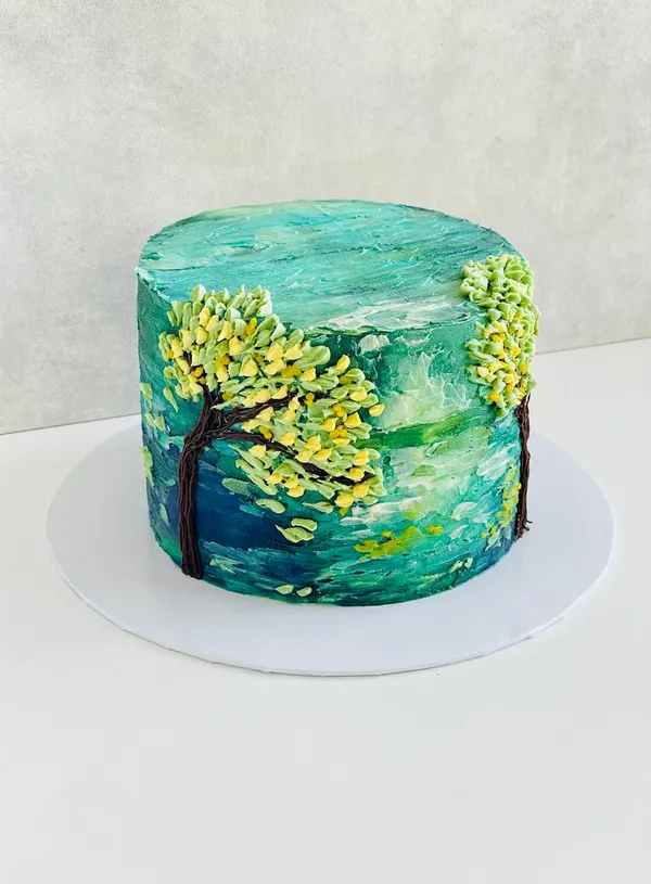 A Fig & Owl buttercream cake