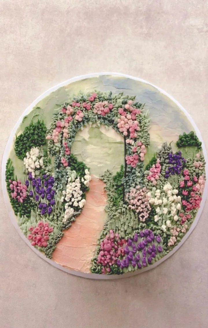 A hand-painted Canvas cake, brandable for events